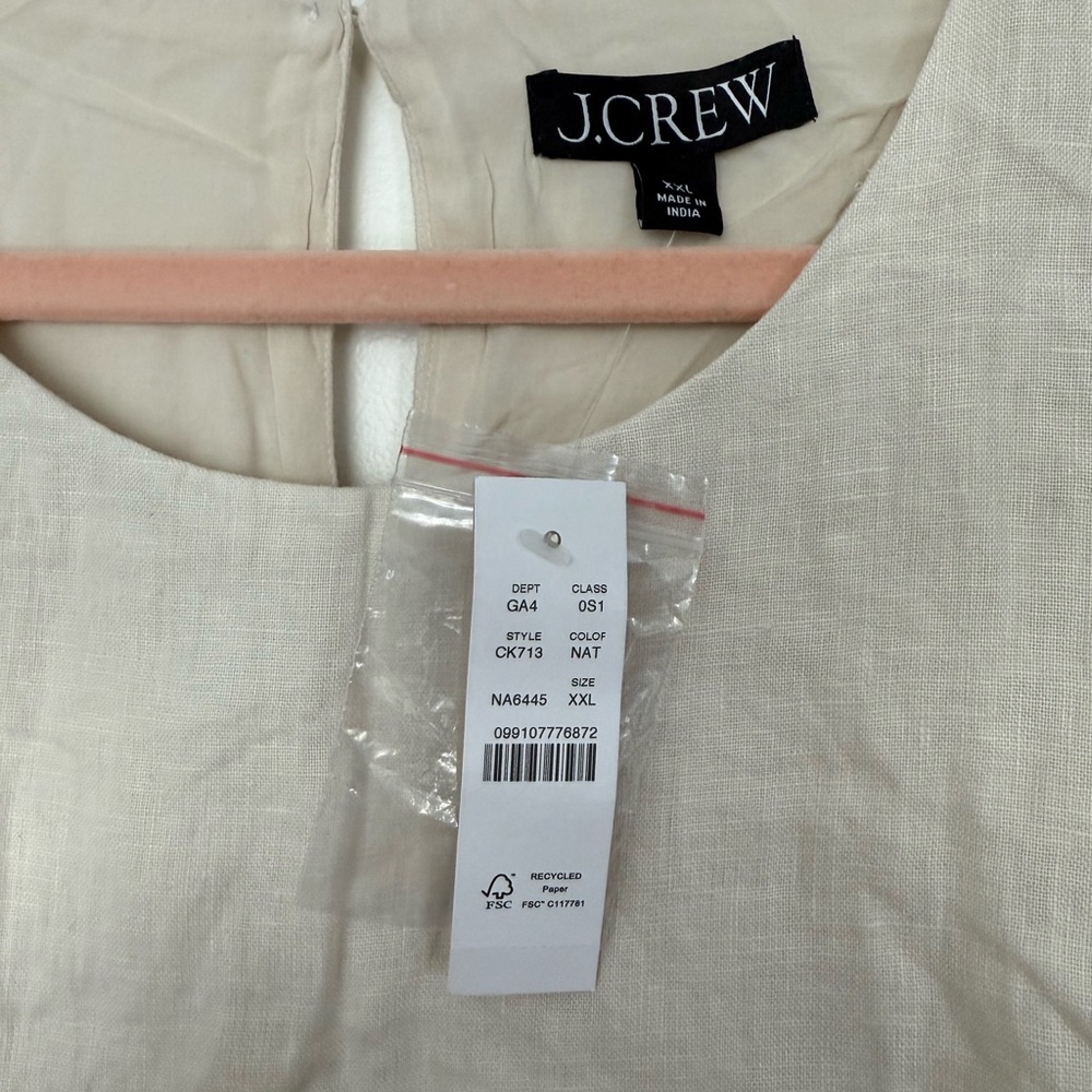 NWT J.Crew Maxine linen ruffle-trim dress - Picture 6 of 8